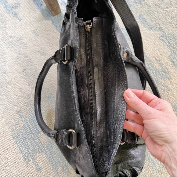 AMSTERDAM HERITAGE EDGY BLACK LEATHER STUDDED CONVERTIBLE BAG EUC - Picture 9 of 11